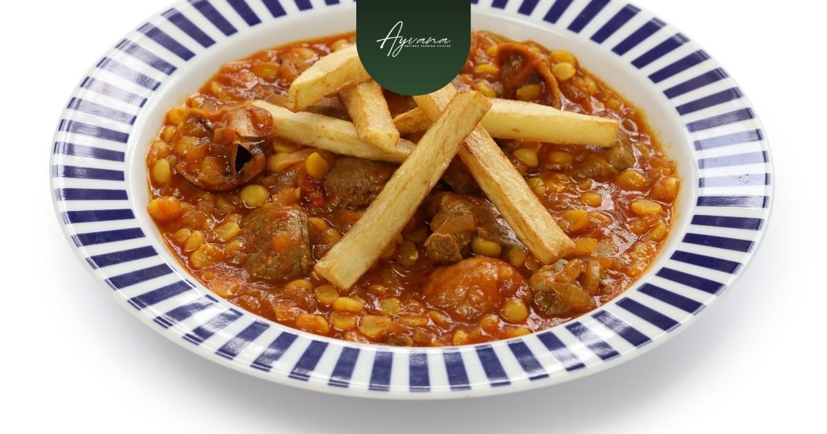 Close-up of khoresh gheymeh